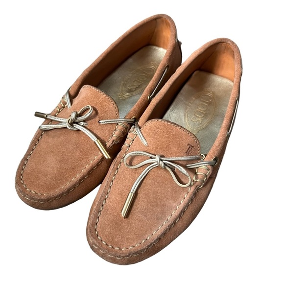 Tod's Tie-fastening Suede Loafers Ligtht Brown Size IT 36/ US 6